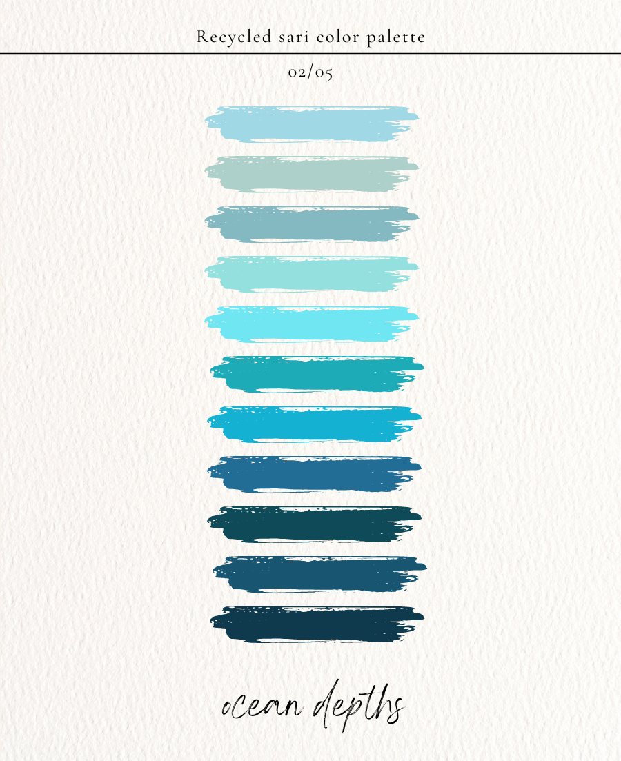 The Classic Kantha Scarf in Ocean Depths Palette