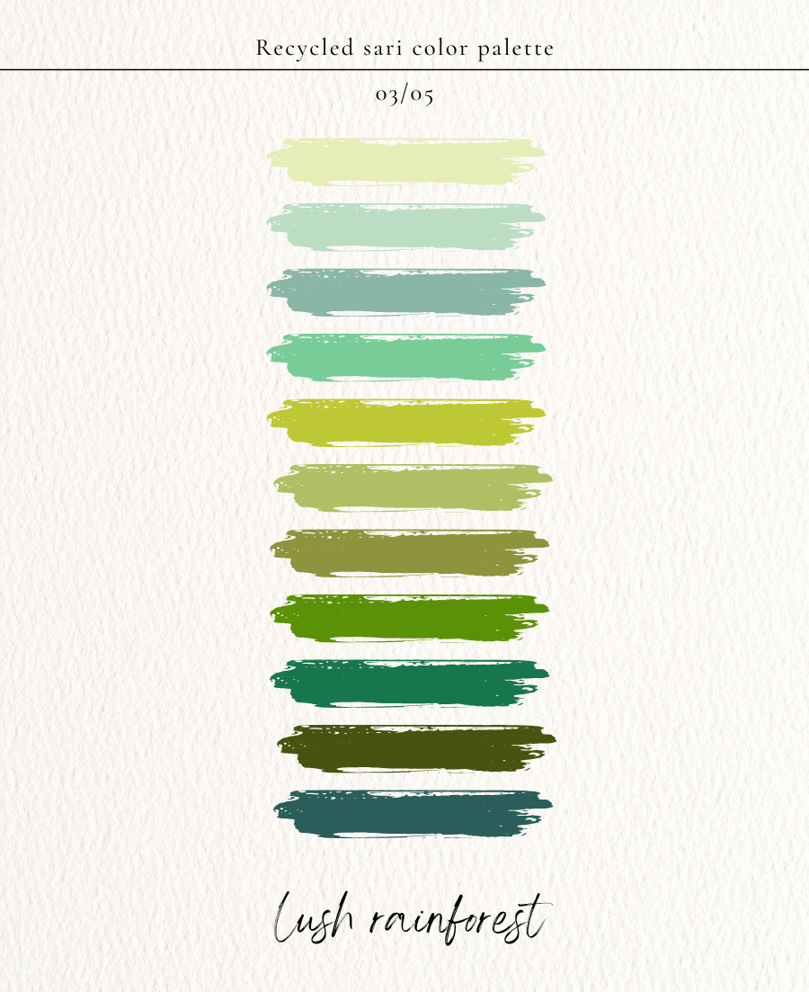 The Classic Kantha Scarf in the Lush Rainforest Palette