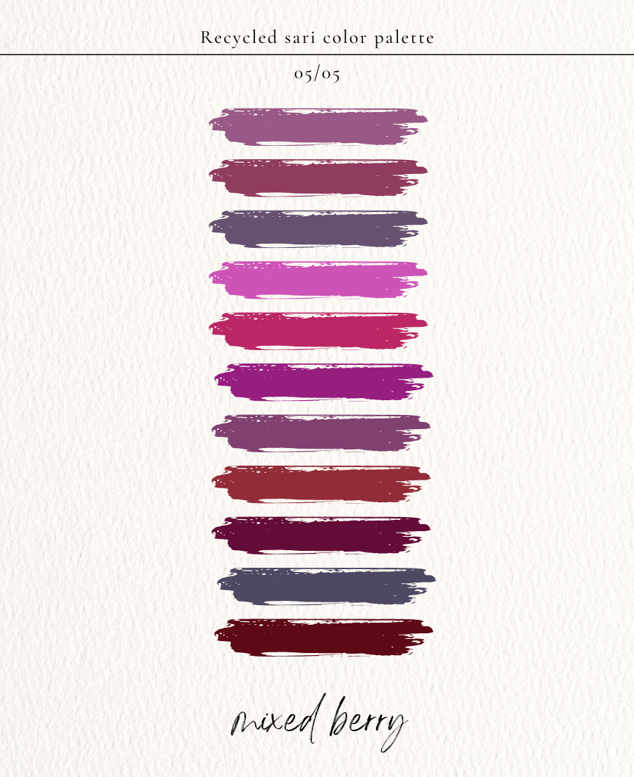 The Skinny Kantha Scarf in the Mixed Berry Palette