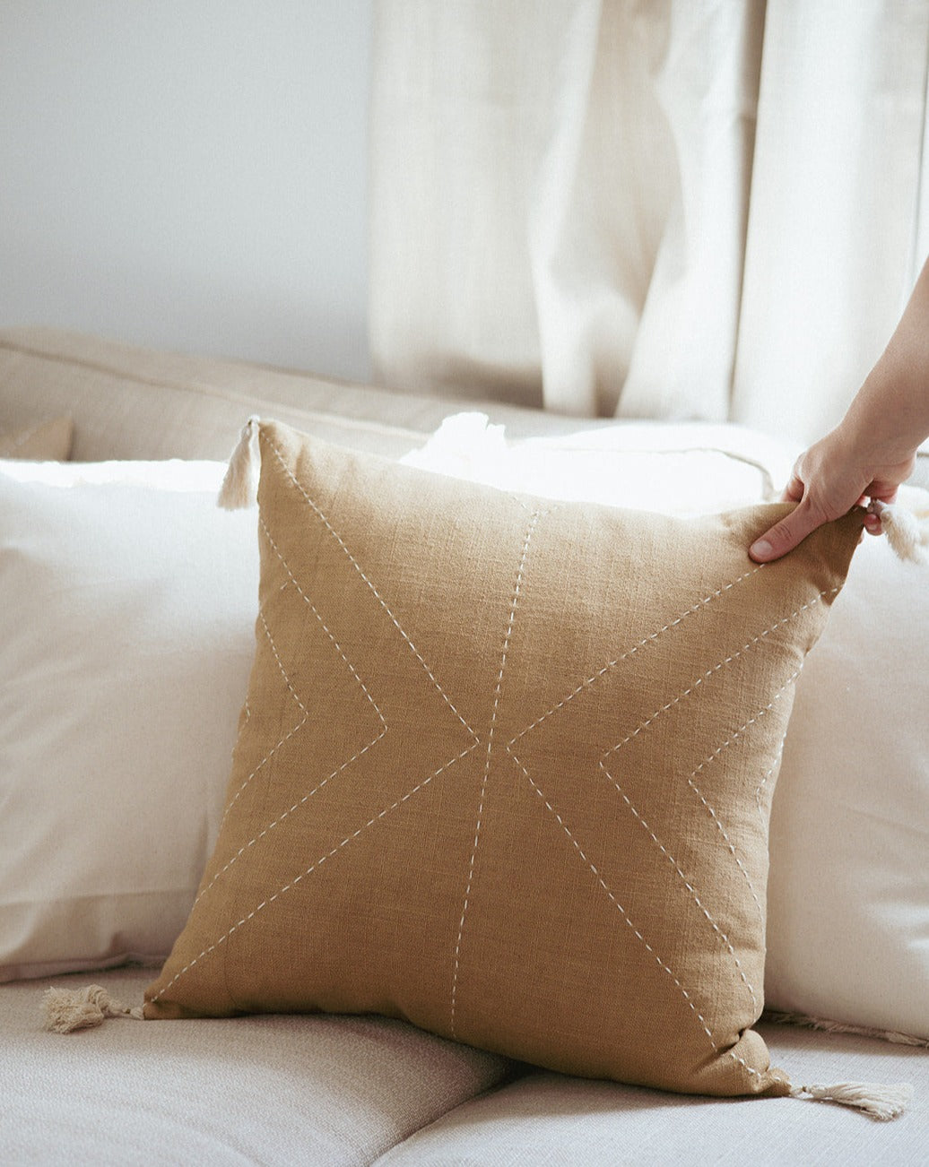 Kantha Throw Pillow