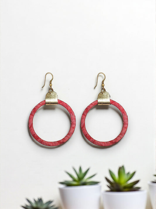 Recycled Sari Hoop Earrings