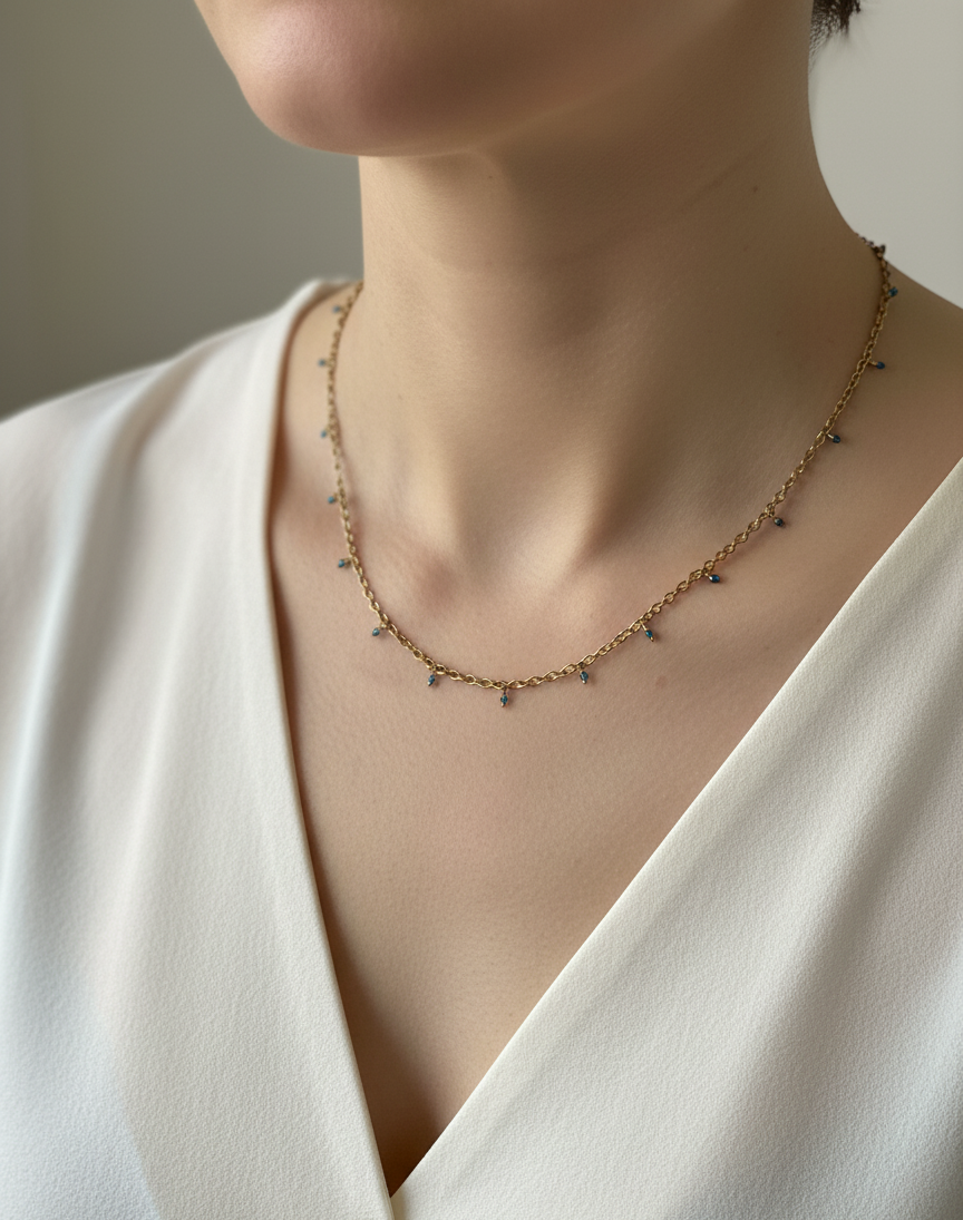 Gold & Fern Dainty Choker