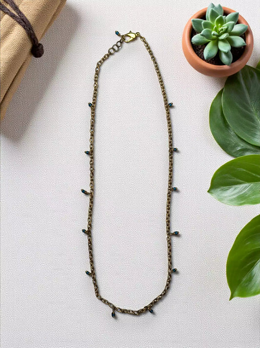 Gold & Fern Dainty Choker